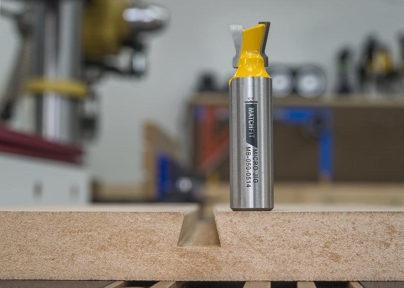 MICROJIG Matchfit MB-050-0514 Dovetail Router Bit for Dovetail Clamps, 14Â°, Dovetail Profile, Yellow - Image 2